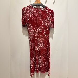 Reformation Red Floral Midi Dress
